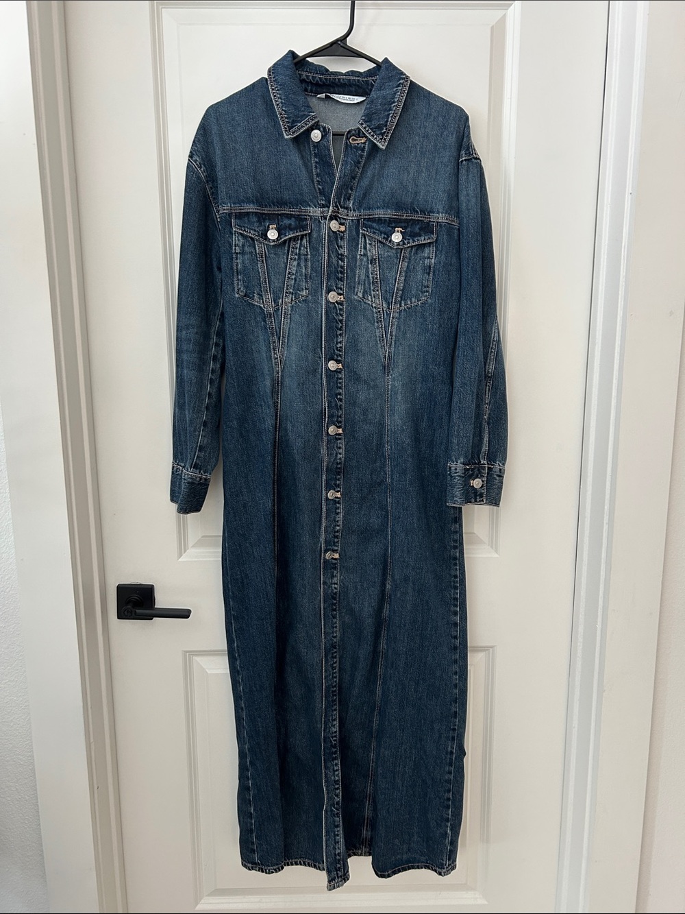 Zara Dark Blue Denim Maxi Dress